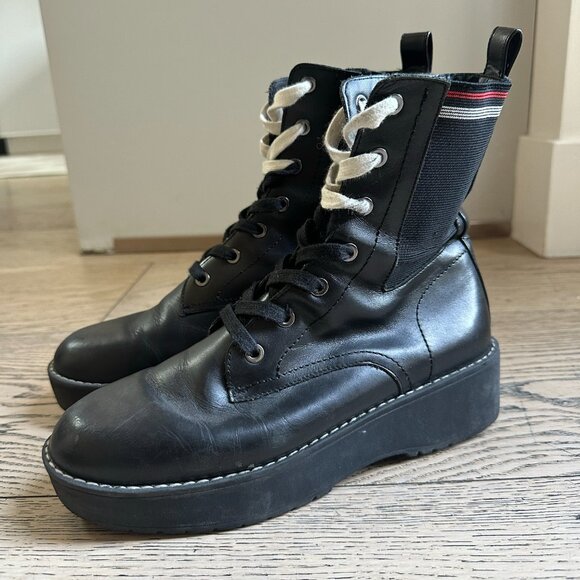 Zara Real Leather Combat Boots - Picture 3 of 6